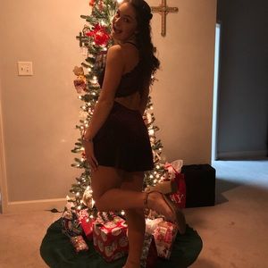 Velvet Burgundy romper